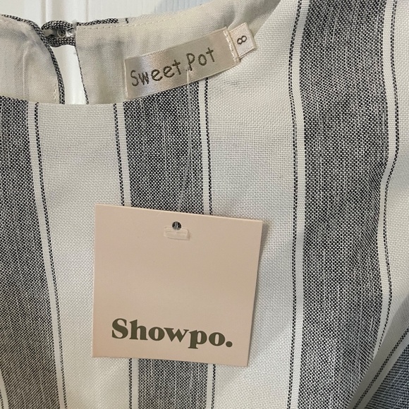 Women's Formal Linen-style Dress with Belt - Picture 5 of 6